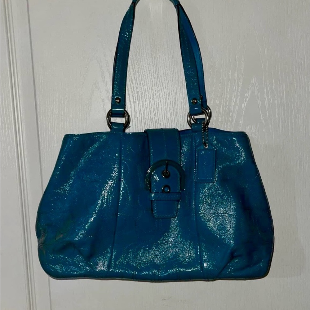 Coach Vintage Shimmering Blue Hobo Bag